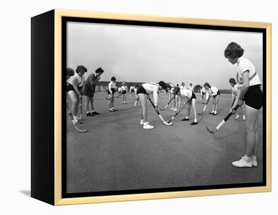 Girls Hockey Match, Airedale School, Castleford, West Yorkshire, 1962-Michael Walters-Framed Premier Image Canvas