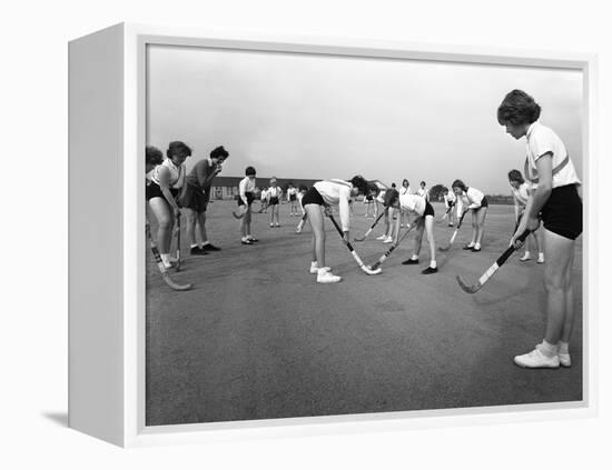 Girls Hockey Match, Airedale School, Castleford, West Yorkshire, 1962-Michael Walters-Framed Premier Image Canvas