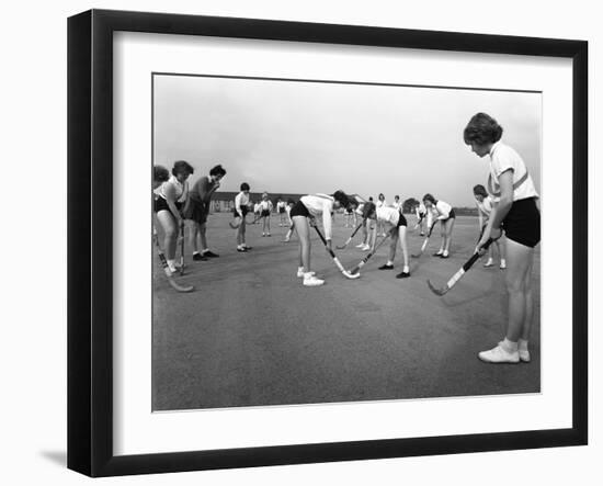 Girls Hockey Match, Airedale School, Castleford, West Yorkshire, 1962-Michael Walters-Framed Photographic Print