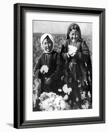 Girls in a Cotton Field, Kazakhstan, 1936-null-Framed Giclee Print