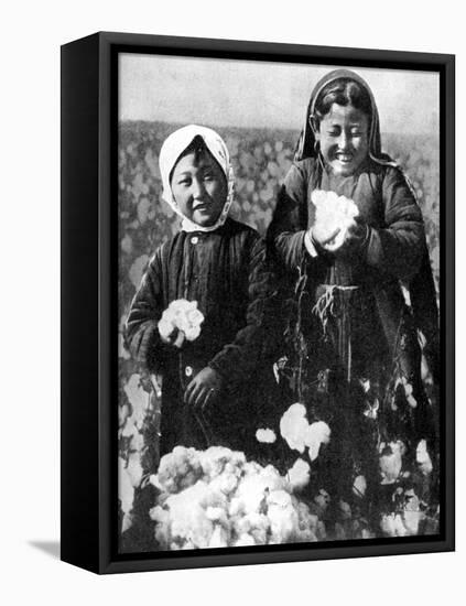 Girls in a Cotton Field, Kazakhstan, 1936-null-Framed Premier Image Canvas
