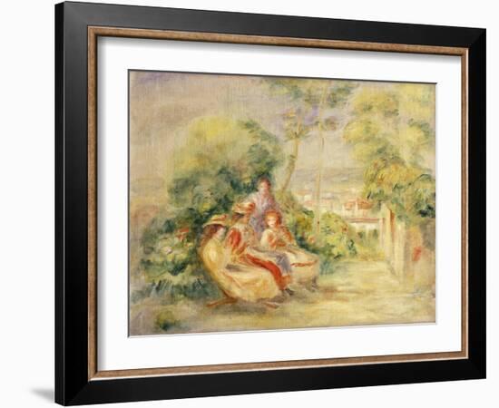 Girls in a Garden; Fillettes Dans Un Jardin, C. 1895-Pierre-Auguste Renoir-Framed Giclee Print