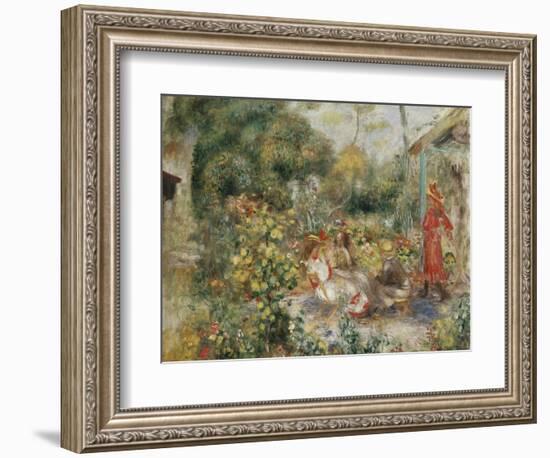 Girls in a Garden in Montmartre; Fillettes Dans Un Jardin a Montmartre, C.1893-5-Pierre-Auguste Renoir-Framed Giclee Print