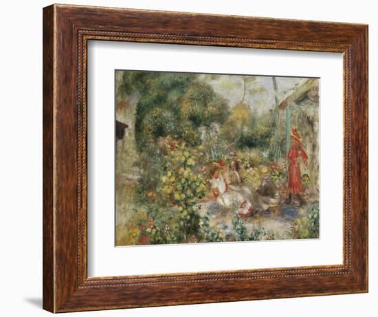 Girls in a Garden in Montmartre; Fillettes Dans Un Jardin a Montmartre, C.1893-5-Pierre-Auguste Renoir-Framed Giclee Print