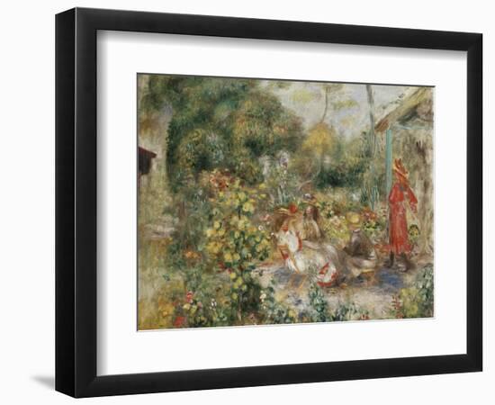 Girls in a Garden in Montmartre; Fillettes Dans Un Jardin a Montmartre, C.1893-5-Pierre-Auguste Renoir-Framed Giclee Print