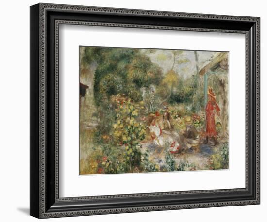 Girls in a Garden in Montmartre; Fillettes Dans Un Jardin a Montmartre, C.1893-5-Pierre-Auguste Renoir-Framed Giclee Print