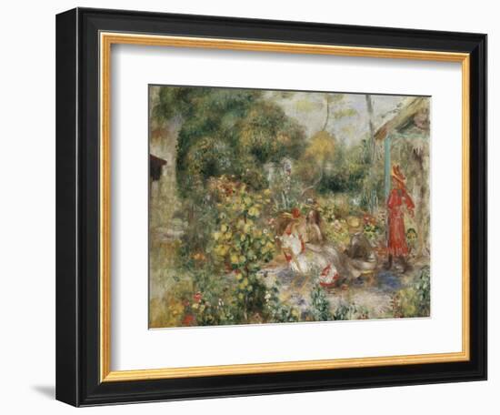 Girls in a Garden in Montmartre; Fillettes Dans Un Jardin a Montmartre, C.1893-5-Pierre-Auguste Renoir-Framed Giclee Print