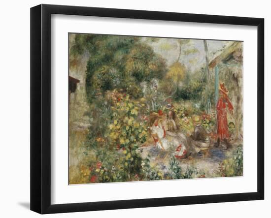 Girls in a Garden in Montmartre; Fillettes Dans Un Jardin a Montmartre, C.1893-5-Pierre-Auguste Renoir-Framed Giclee Print