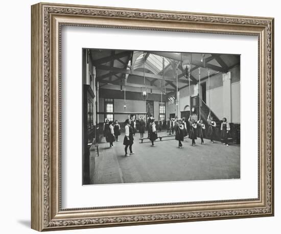 Girls in the Gymnasium, Fulham County Secondary School, London, 1908-null-Framed Photographic Print