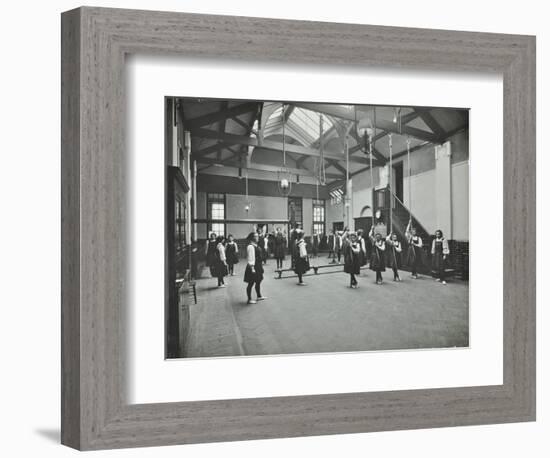 Girls in the Gymnasium, Fulham County Secondary School, London, 1908-null-Framed Photographic Print