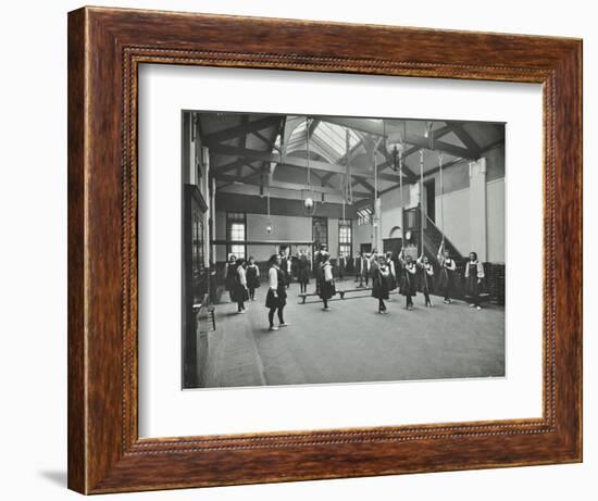 Girls in the Gymnasium, Fulham County Secondary School, London, 1908-null-Framed Photographic Print