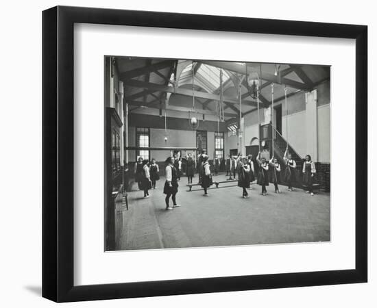 Girls in the Gymnasium, Fulham County Secondary School, London, 1908-null-Framed Photographic Print