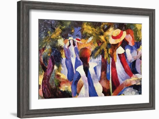 Girls in the Open by August-Auguste Macke-Framed Art Print