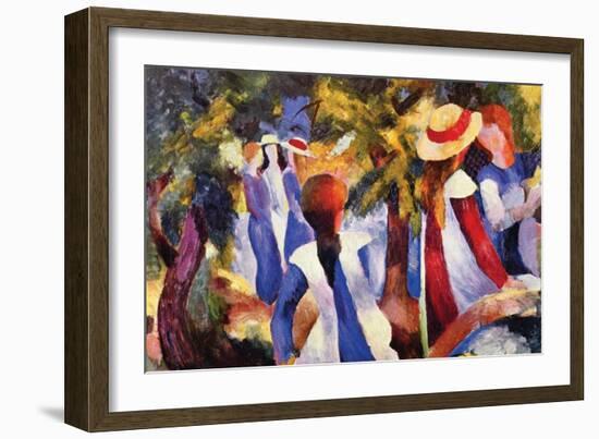 Girls in the Open by August-Auguste Macke-Framed Art Print