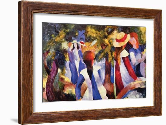 Girls in the Open by August-Auguste Macke-Framed Art Print