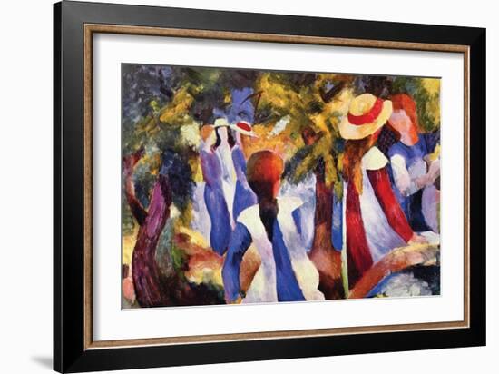 Girls in the Open by August-Auguste Macke-Framed Art Print