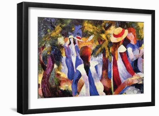 Girls in the Open by August-Auguste Macke-Framed Art Print