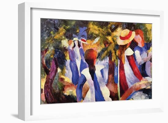 Girls in the Open by August-Auguste Macke-Framed Art Print