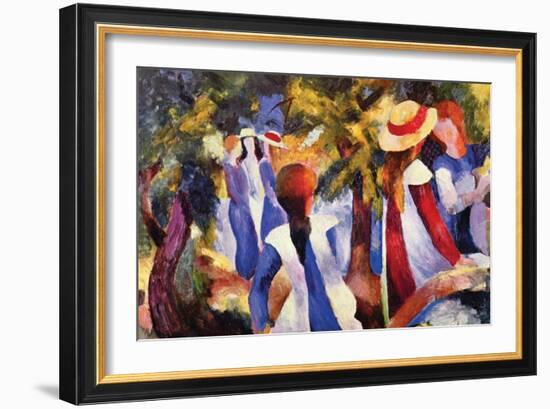 Girls in the Open by August-Auguste Macke-Framed Art Print