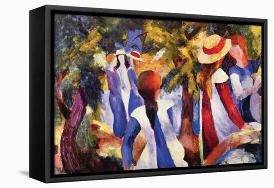 Girls in the Open by August-Auguste Macke-Framed Stretched Canvas
