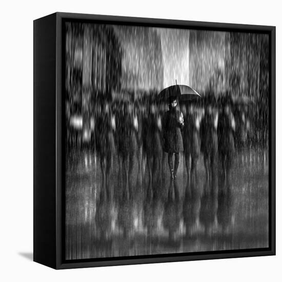 Girls in the Rain-Antonyus Bunjamin (Abe)-Framed Premier Image Canvas
