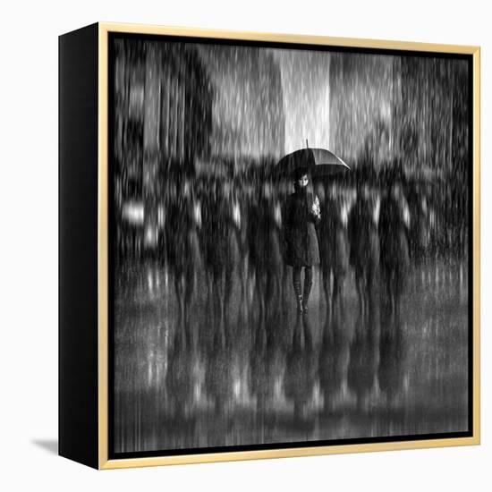 Girls in the Rain-Antonyus Bunjamin (Abe)-Framed Premier Image Canvas