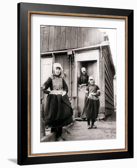 Girls in Traditional Dress, Marken Island, Netherlands, 1898-James Batkin-Framed Photographic Print