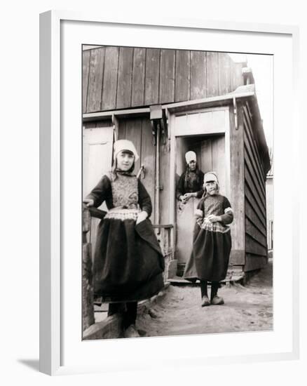 Girls in Traditional Dress, Marken Island, Netherlands, 1898-James Batkin-Framed Photographic Print