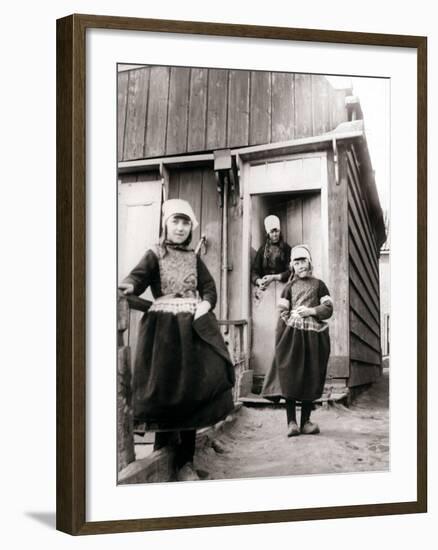 Girls in Traditional Dress, Marken Island, Netherlands, 1898-James Batkin-Framed Photographic Print