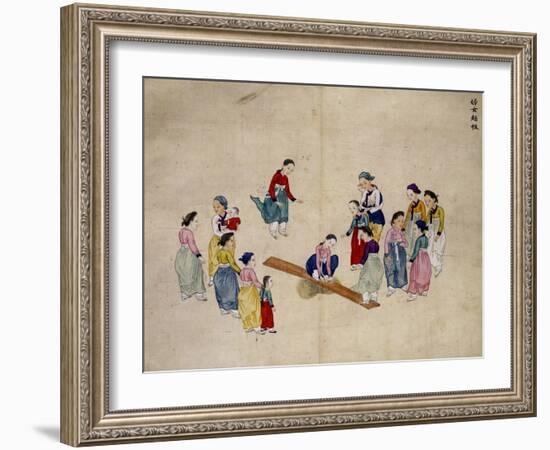 Girls Jumping on a See-Saw-Kim Junkeun-Framed Giclee Print