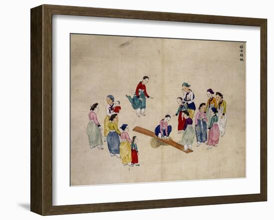 Girls Jumping on a See-Saw-Kim Junkeun-Framed Giclee Print