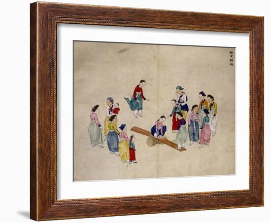 Girls Jumping on a See-Saw-Kim Junkeun-Framed Giclee Print