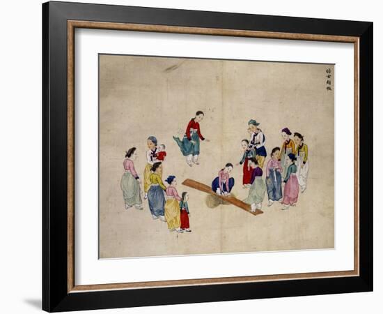 Girls Jumping on a See-Saw-Kim Junkeun-Framed Giclee Print