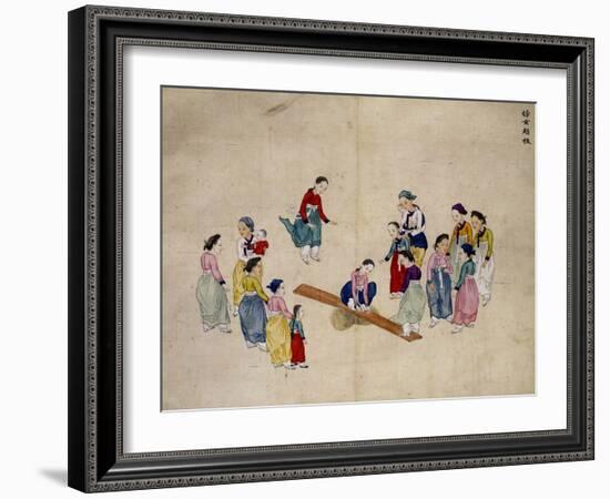 Girls Jumping on a See-Saw-Kim Junkeun-Framed Giclee Print