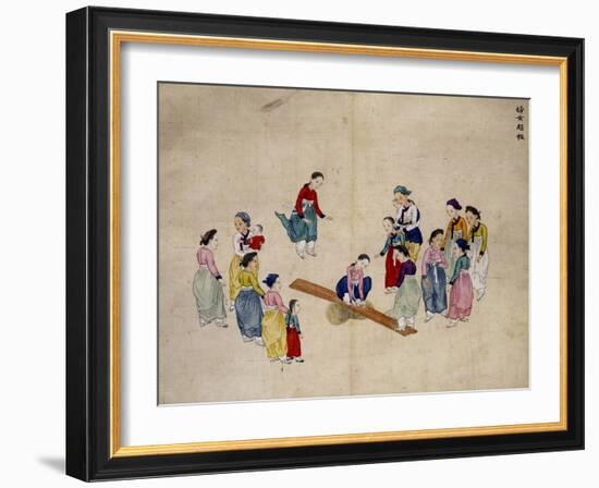 Girls Jumping on a See-Saw-Kim Junkeun-Framed Giclee Print