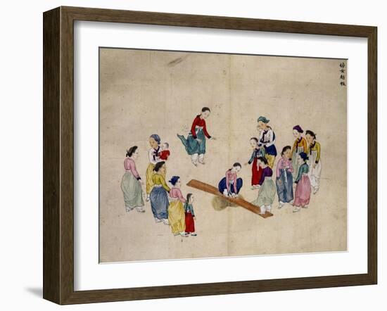 Girls Jumping on a See-Saw-Kim Junkeun-Framed Giclee Print