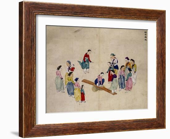 Girls Jumping on a See-Saw-Kim Junkeun-Framed Giclee Print