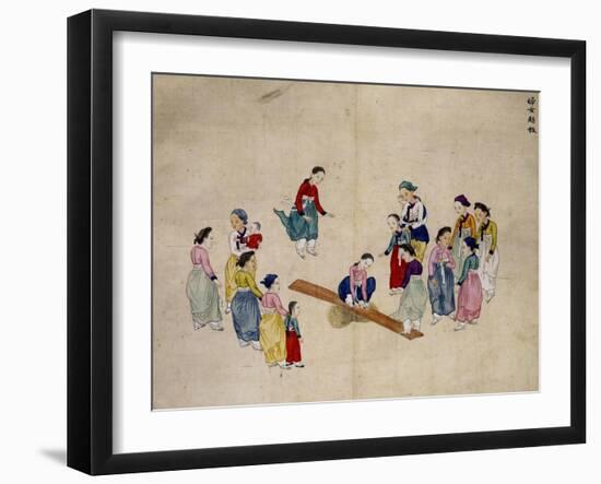 Girls Jumping on a See-Saw-Kim Junkeun-Framed Giclee Print