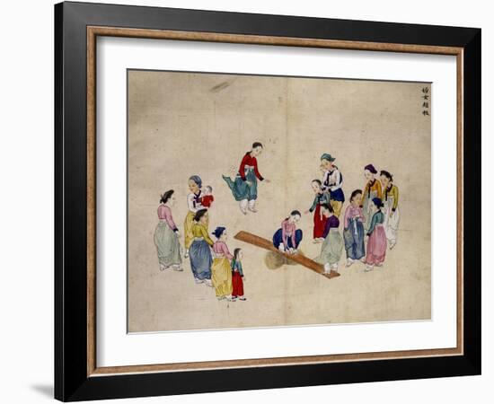 Girls Jumping on a See-Saw-Kim Junkeun-Framed Giclee Print