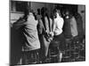 Girls Known as "Pigtailers" Sitting on Stools at Soda Fountain-Frank Scherschel-Mounted Photographic Print