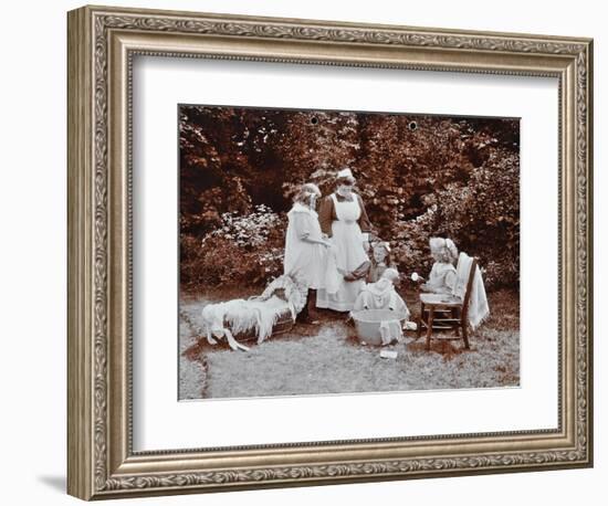 Girls Learning Infant Care, Birley House Open Air School, Forest Hill, London, 1908-null-Framed Photographic Print