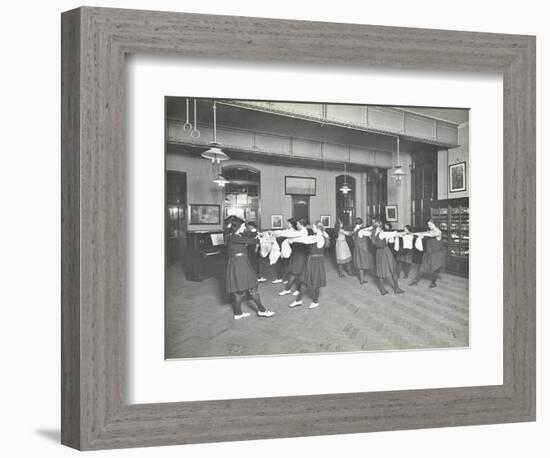 Girls Morris Dancing, Cosway Street Evening Institute for Women, London, 1914-null-Framed Photographic Print