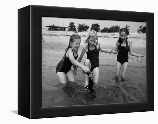 Girls of the Children's School of Modern Dancing, Playing at the Beach-Lisa Larsen-Framed Premier Image Canvas