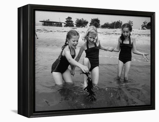 Girls of the Children's School of Modern Dancing, Playing at the Beach-Lisa Larsen-Framed Premier Image Canvas