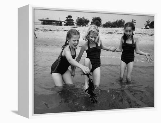 Girls of the Children's School of Modern Dancing, Playing at the Beach-Lisa Larsen-Framed Premier Image Canvas