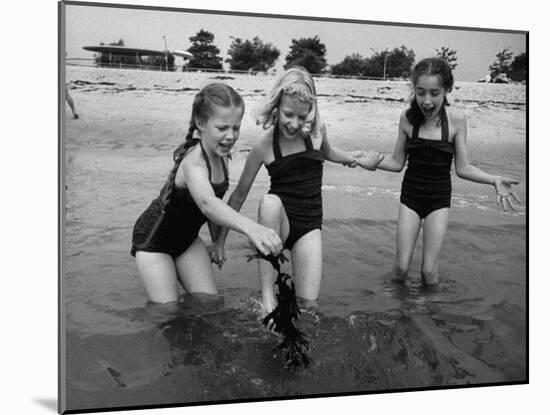 Girls of the Children's School of Modern Dancing, Playing at the Beach-Lisa Larsen-Mounted Photographic Print