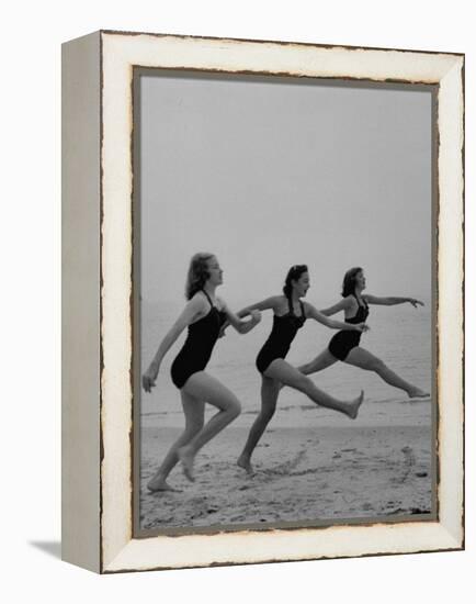 Girls of the Children's School of Modern Dancing, Rehearsing on the Beach-Lisa Larsen-Framed Premier Image Canvas