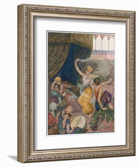 Girls of the Harem Dance to Entertain their Maharajah-null-Framed Art Print