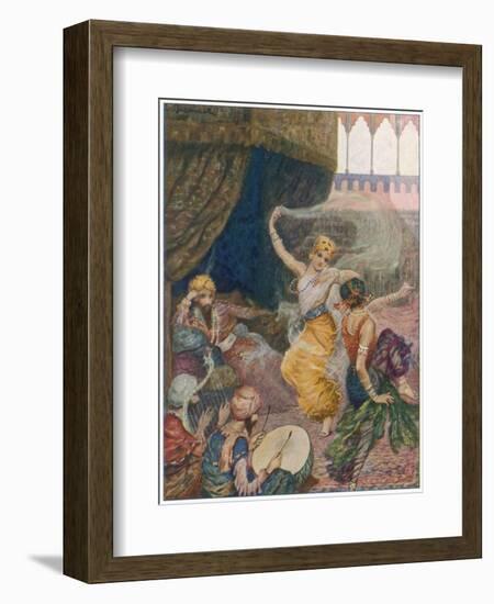 Girls of the Harem Dance to Entertain their Maharajah-null-Framed Art Print