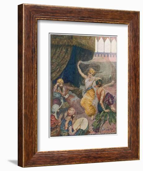 Girls of the Harem Dance to Entertain their Maharajah-null-Framed Art Print